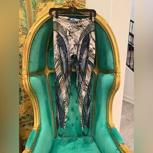 Mugler Black and Gray Patterned Leggings, Size 38